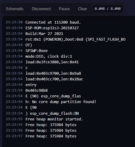 Serial console output
